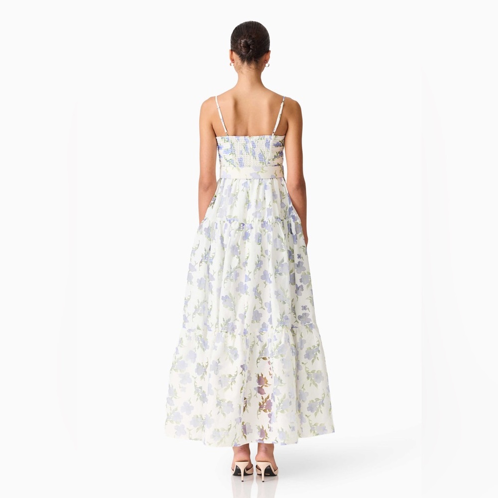 Elliatt Cleo A-line Gown in White & Blue Floral Size S NWT - Picture 5 of 9